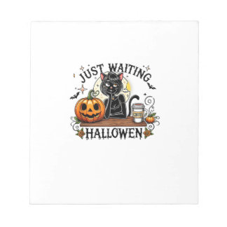 Bloc De Notas Solo Esperando Para Halloween Gata Negra Señora Ca
