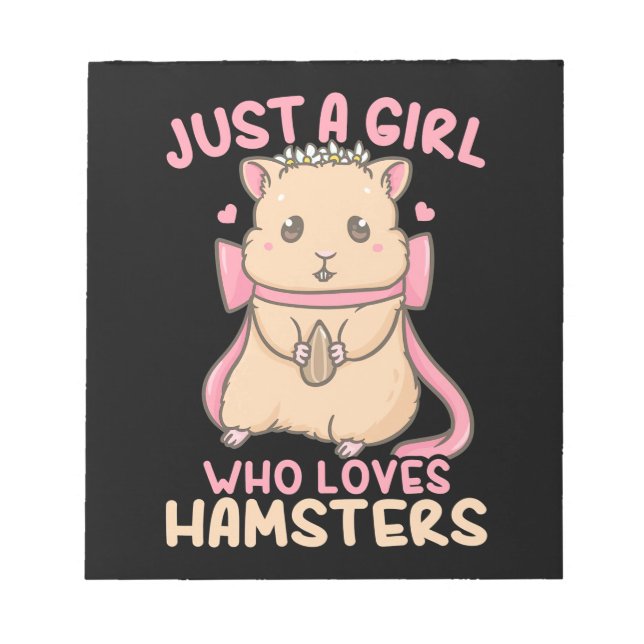 Bloc De Notas Sólo un Chica que ama a los hamsters (Frente)