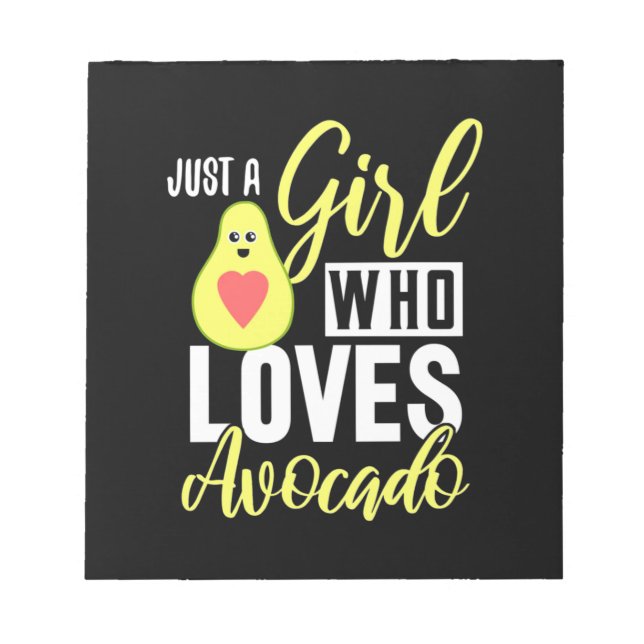 Bloc De Notas Solo un Chica que ama el aguacate (Frente)