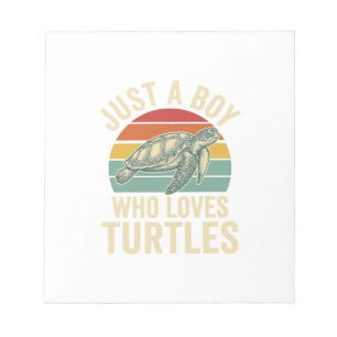 Bloc De Notas Solo un chico que ama las tortugas Camiseta vintag