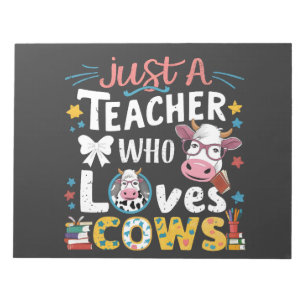 Bloc De Notas Sólo un profesor que ama a las vacas de vuelta a l