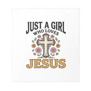 Bloc De Notas Sólo una chica que ama a Jesús Camiseta de cruz fl