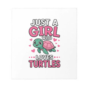Bloc De Notas Solo una chica que ama las tortugas Cute Turtle Ve