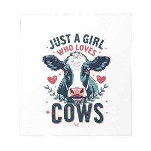Bloc De Notas Solo Una Chica Que Ama Las Vacas Vintage Amante De