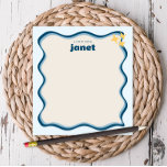 Bloc De Notas Sombras de borde onduladas personalizadas de retro<br><div class="desc">Este bloc de notas personalizado presenta un diseño "groovy" en azul y naranja. Utilice el formulario de plantilla para agregar su personalización.</div>