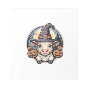 Bloc De Notas Sombrero de bruja ternero de Halloween lindo graba