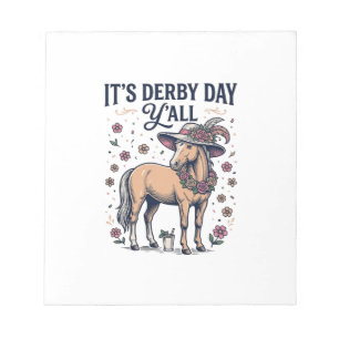 Bloc De Notas Sombrero floral de caballo Derby Day Y’all