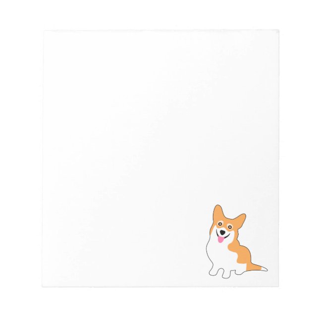 Bloc De Notas Sonriente Pembroke Welsh Corgi Personalizado (Frente)