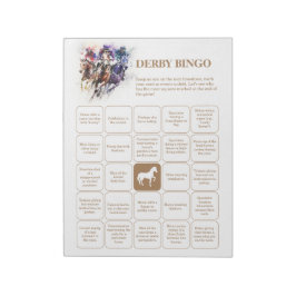 Bloc De Notas Sorteo de Bingo para Fiesta del Derby de Caballos 