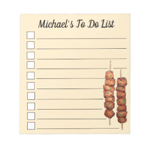 Bloc De Notas Souvlaki Mek Skewer: comida rápida griega Grecia