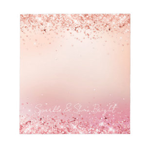 Bloc De Notas Sparkle Ombre rosa y Rosa
