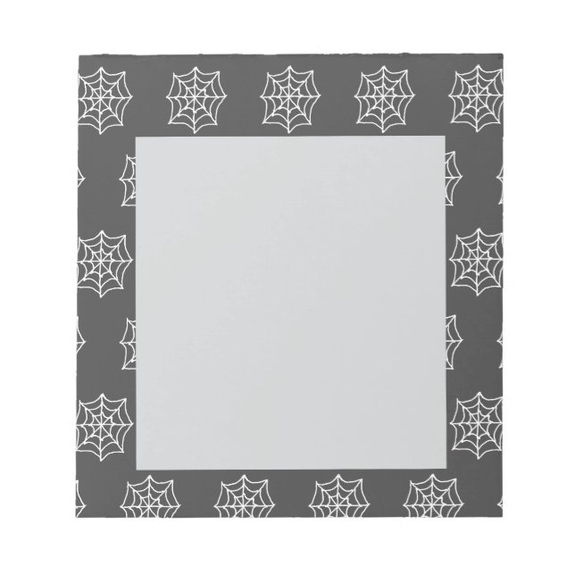 Bloc de notas Spiderweb (gris oscuro y blanco) (Frente)