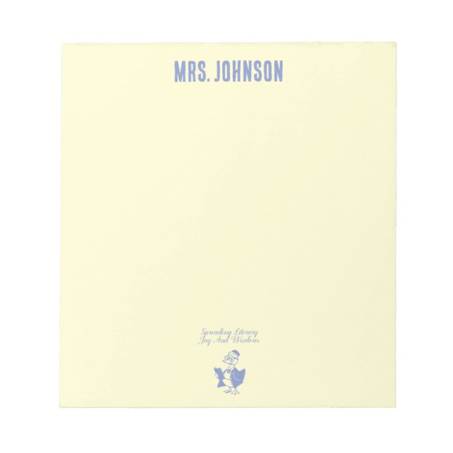 Bloc De Notas Spreading Literary Joy & Wisdom Educator Design (Frente)