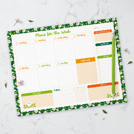 Bloc De Notas Spring Daisies & Vine Weekly Monday Start Planner