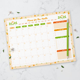 Bloc De Notas Spring Floral Bouquet Monthly Sunday Start Planner