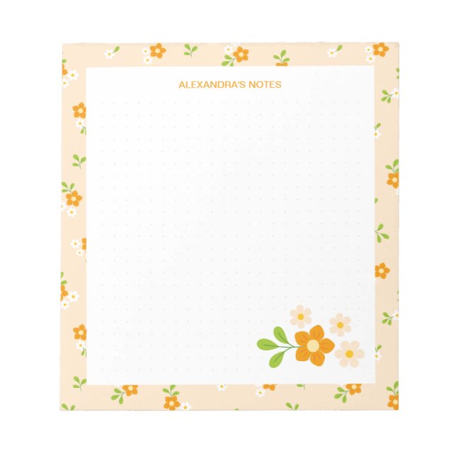 Bloc De Notas Spring Floral Bouquets Personalised Dotted (Frente)