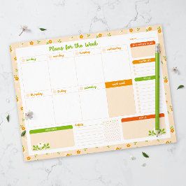 Bloc De Notas Spring Floral Bouquets Weekly Sunday Start Planner