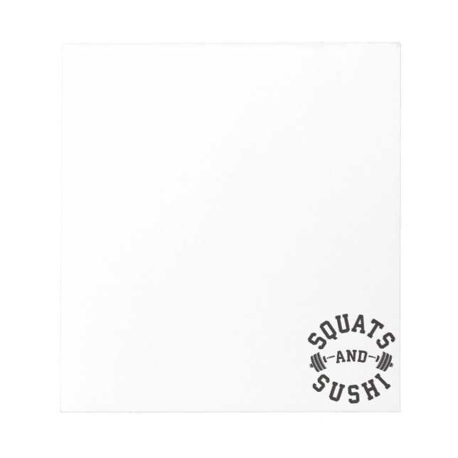 Bloc De Notas Squats y suhi - Día de los carbohidratos y las pie (Frente)