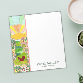 Bloc De Notas Squirrel Sunrise Garden Personalizado