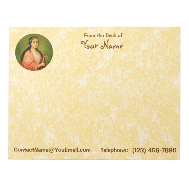 Bloc De Notas St. Apollonia (BLA 001) 11"x8.5" Horiz (Estilo #1) (Frente)