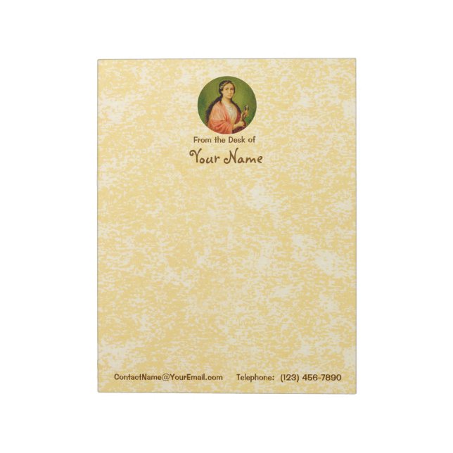 Bloc De Notas St. Apollonia (BLA 001) 8.5"x11" Vert (Estilo #1) (Lado Izquierdo)