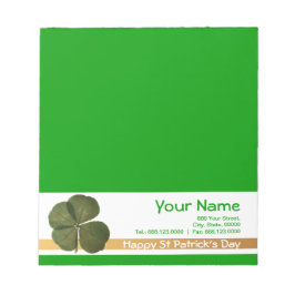 Bloc De Notas St Patrick Real 4 Leaf Clover Get Lucky Corporate