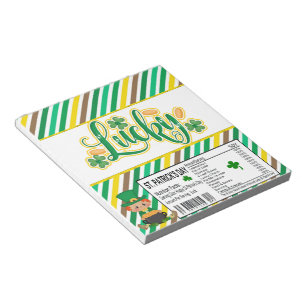 Bloc De Notas St Patricks Day Candy Bar Wrapper Party Favor