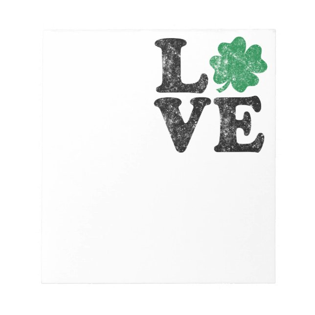 Bloc De Notas St Patrick's Day LOVE Shamrock Irish (Frente)