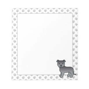 Bloc De Notas Staffie inglés azul perro de dibujos animados lind