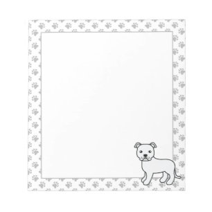 Bloc De Notas Staffie inglés blanco Perro de dibujos animados li