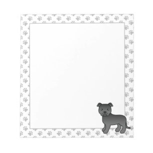 Bloc De Notas Staffie inglés negro Perro de dibujos animados lin