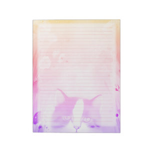 Bloc De Notas Stationery con gato arcoiris en cola - amor gato g