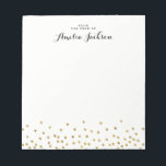 Bloc De Notas Stationery de Notepad personalizada Gold Confetti<br><div class="desc">¡Más Notepads de bonito en la Pequeña Tienda Bayleigh!</div>