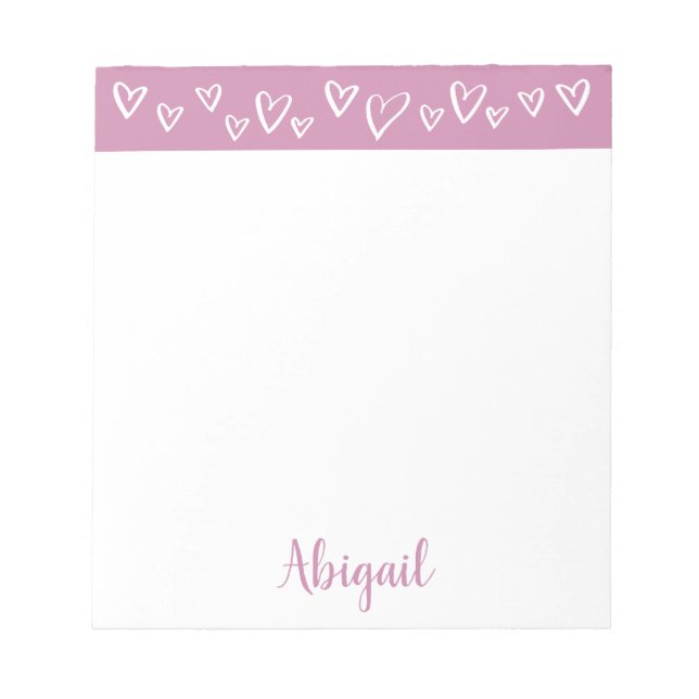 Bloc De Notas Stationery Hearts Personalizados Lilac Purple (Frente)