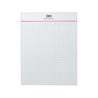 Bloc De Notas Stationery Monogram Initials Dot Grid Notepad