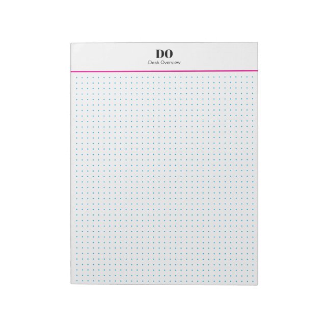 Bloc De Notas Stationery Monogram Initials Dot Grid Notepad (Lado Izquierdo)