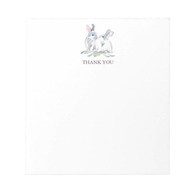 Bloc De Notas Stationery Personalizada de Bunny Spring Gracias (Frente)