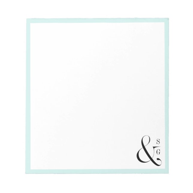Bloc De Notas Stationery personalizada en monograma de la pareja (Frente)