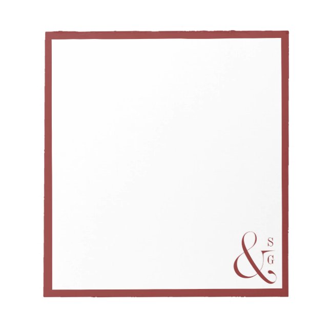 Bloc De Notas Stationery personalizada en monograma de pareja de (Frente)