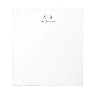 Bloc De Notas Stationery personalizada en monograma de pareja pu