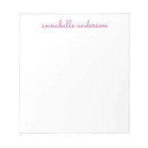 Stationery personalizada guion rosado simple