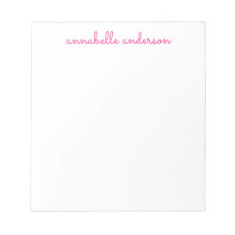 Bloc De Notas Stationery personalizada guion rosado simple