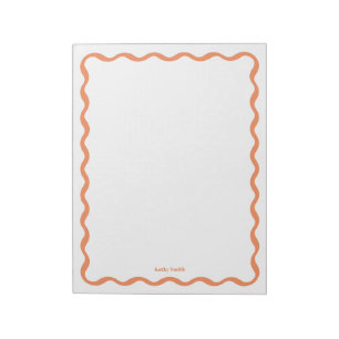 Bloc De Notas Stationery personalizada Retro Wavy Apricot clásic