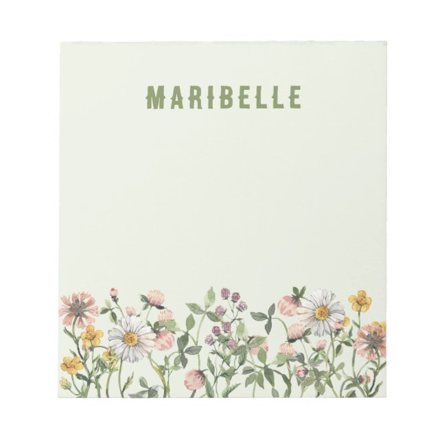 Bloc De Notas Stationery Personalizado Floral Occidental (Frente)