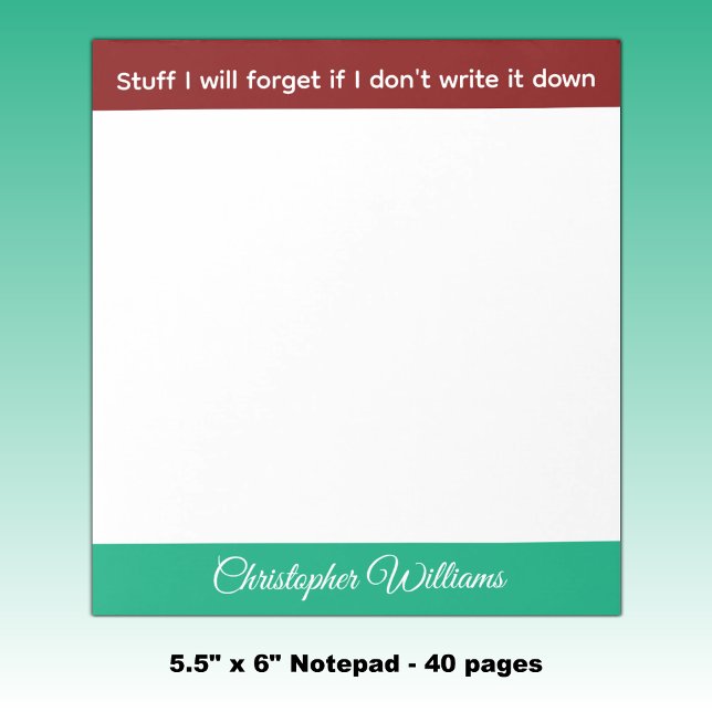 Bloc De Notas Stuff I will forget name burgundy green (Subido por el creador)