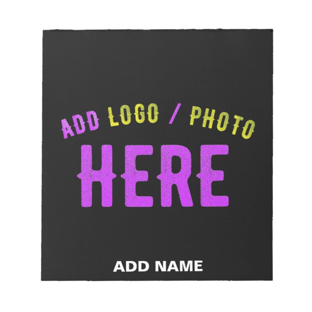 BLOC DE NOTAS STYLISH MODERN CUSTOMIZABLE BLACK VERIFIED BRANDED (Frente)
