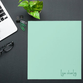 Bloc De Notas Stylish Modern Trendy Pastel & Green Elegant