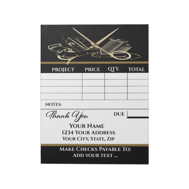 Bloc De Notas Su factura (Lado Izquierdo)