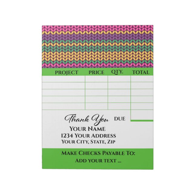 Bloc De Notas Su factura (Lado Izquierdo)