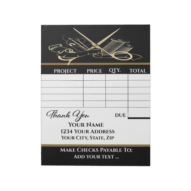 Bloc De Notas Su factura (Lado Izquierdo)